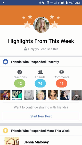 Facebook разделяет учетную запись пользователя «Основные моменты» для избранных личных профилей.