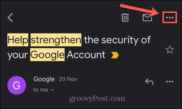 Gmail значок три точки