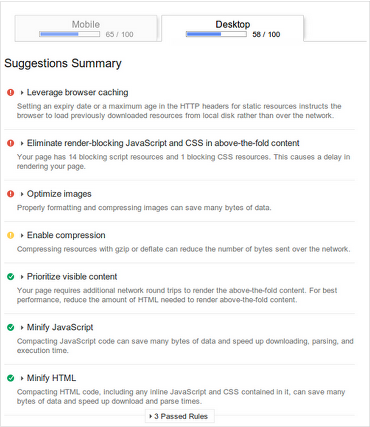 отчет о предложении скорости Google Analytics