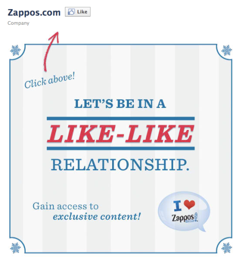 вкладка приветствия zappos