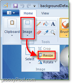 изменить размер изображения в Windows 7 рисовать, нажав на изображение, а затем изменить размер