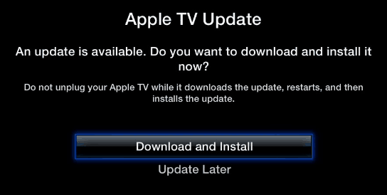 Обновление программного обеспечения Apple TV