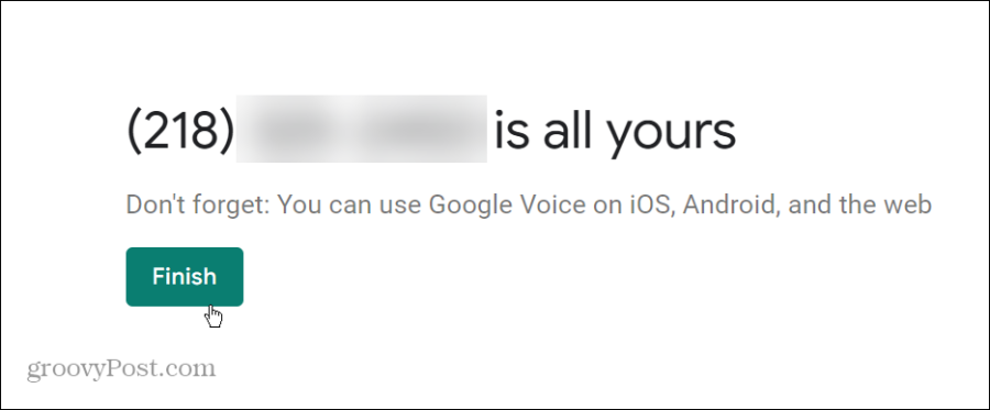 Ваш номер Google Voice