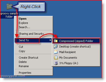 Сжатие файлов и папок с помощью Windows XP