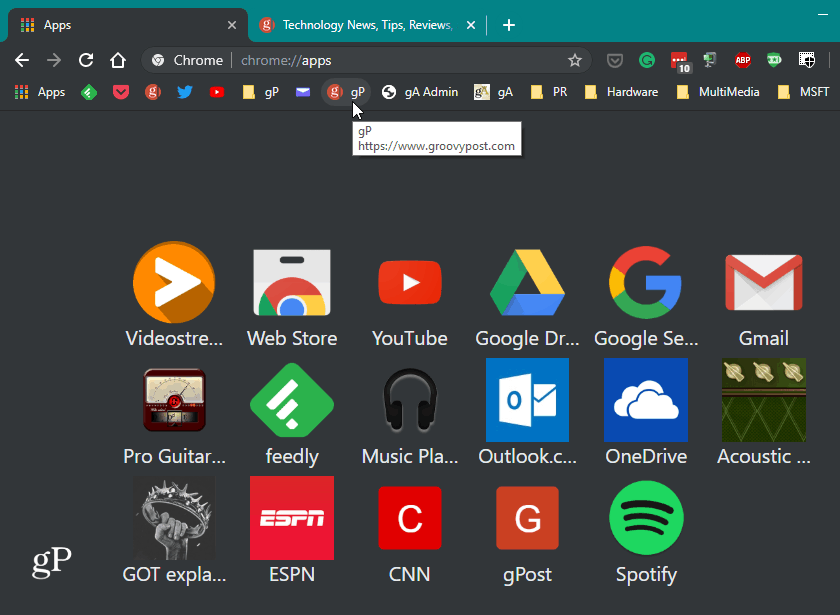 Темный режим Chrome включен