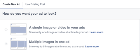 функция изображения рекламы в facebook