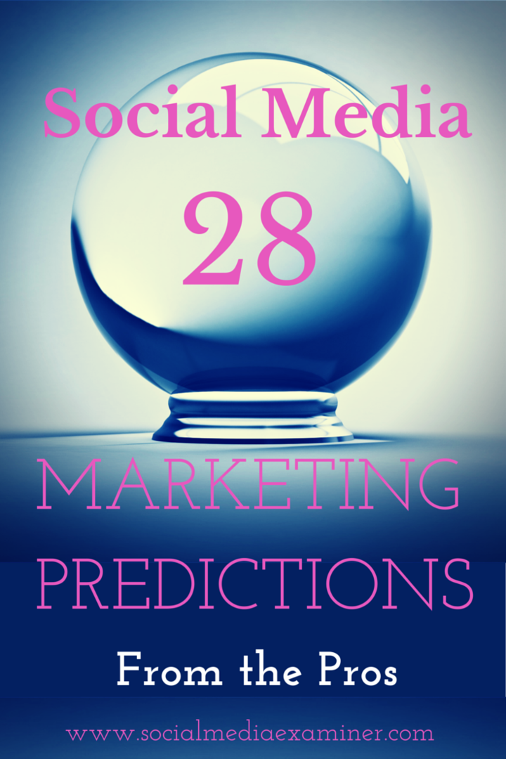 28 прогнозов по маркетингу в социальных сетях на 2015 год от профессионалов: специалист по социальным медиа