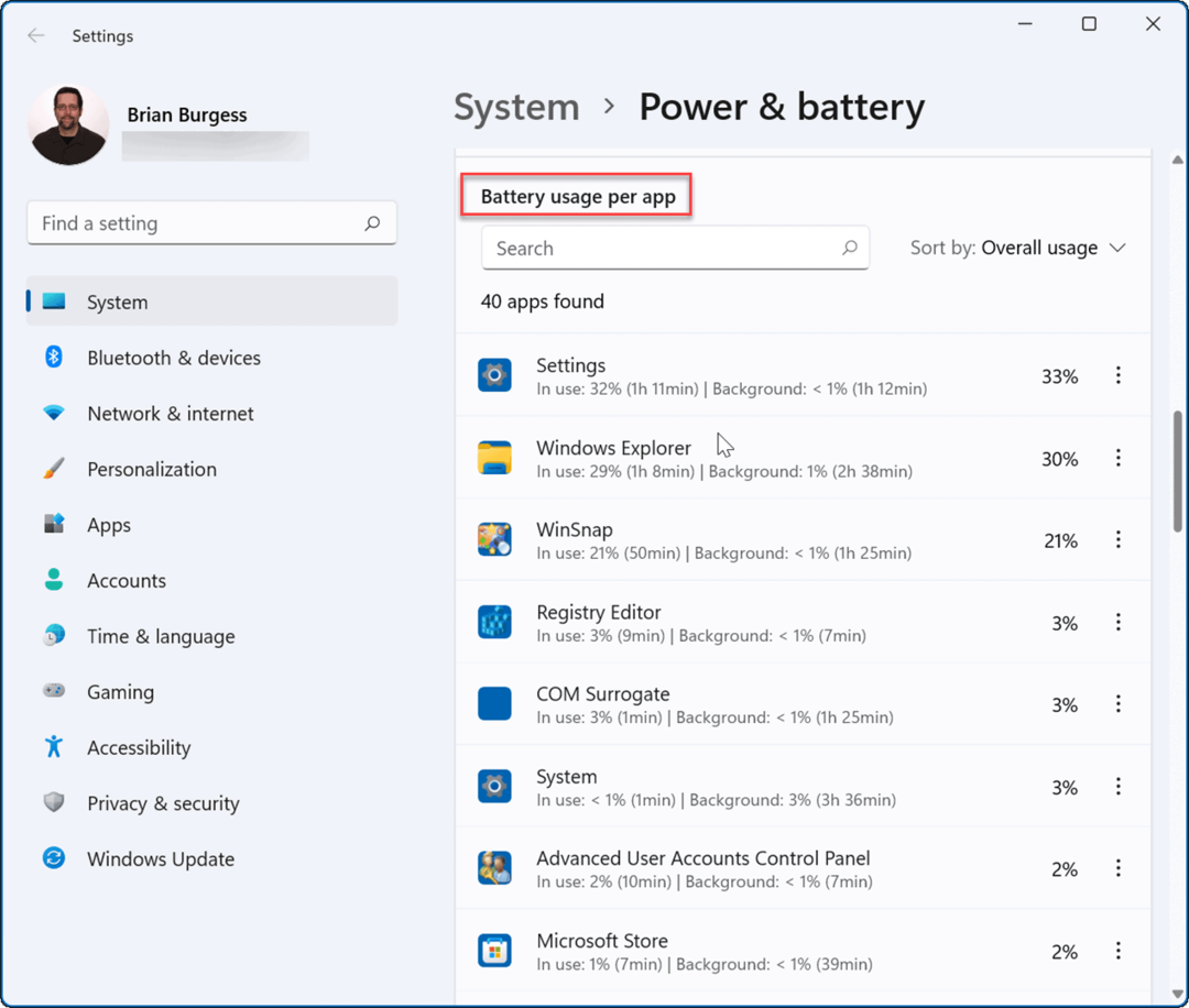 проверить оставшееся время работы от батареи в Windows 11