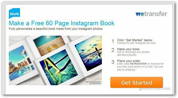 WeTransfer предлагает бесплатную 60-страничную фотокнигу из Instagram