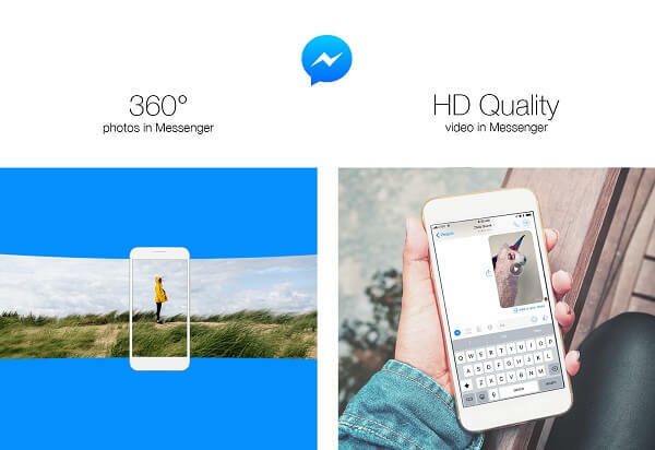 Facebook представил возможность отправлять 360-градусные фотографии и делиться видео высокого разрешения в Messenger.
