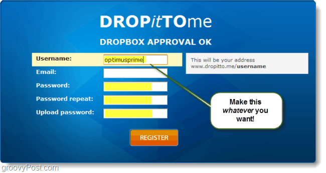 создать ссылку для загрузки в Dropbox