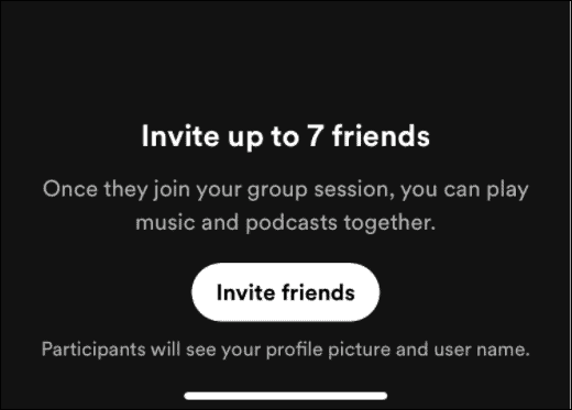 кнопка пригласить друзей слушать Spotify с друзьями