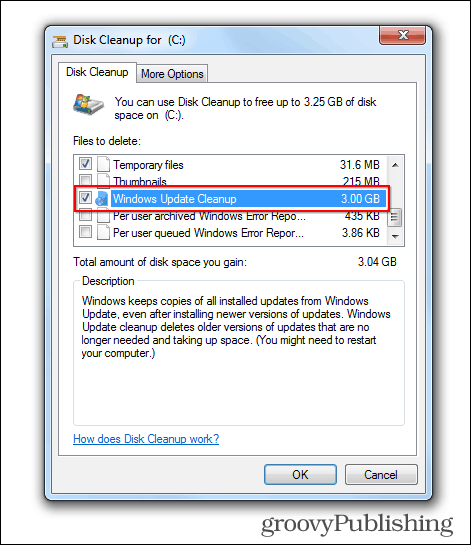 Windows 7 обновление удалить старые файлы диск очистки места занято