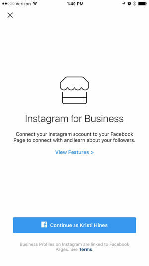 бизнес-профиль instagram подключиться к странице facebook
