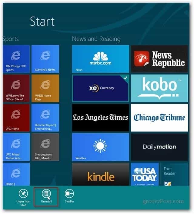Как удалить приложения для Windows 8