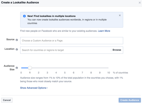 Менеджер рекламы Facebook позволяет вам создать аудиторию, похожую на аудиторию, которая уже взаимодействовала с вашим бизнесом.