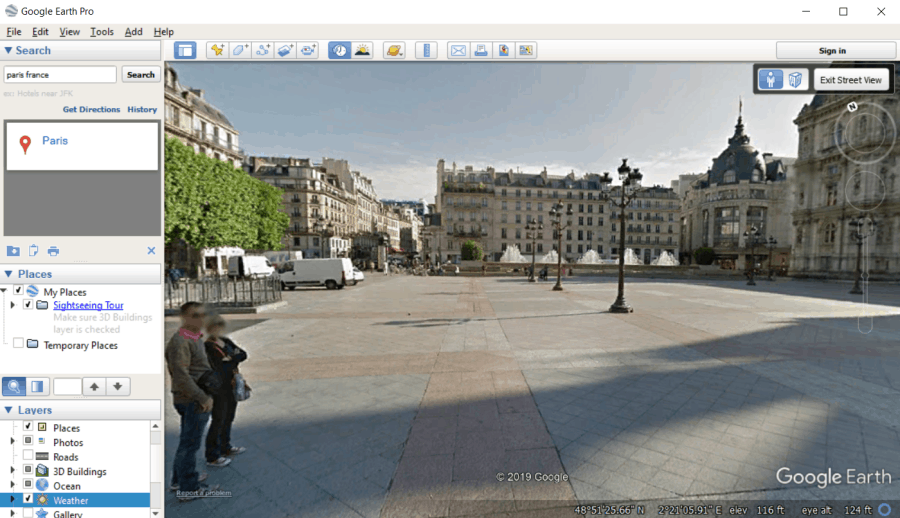 вид на землю в Париже Франция