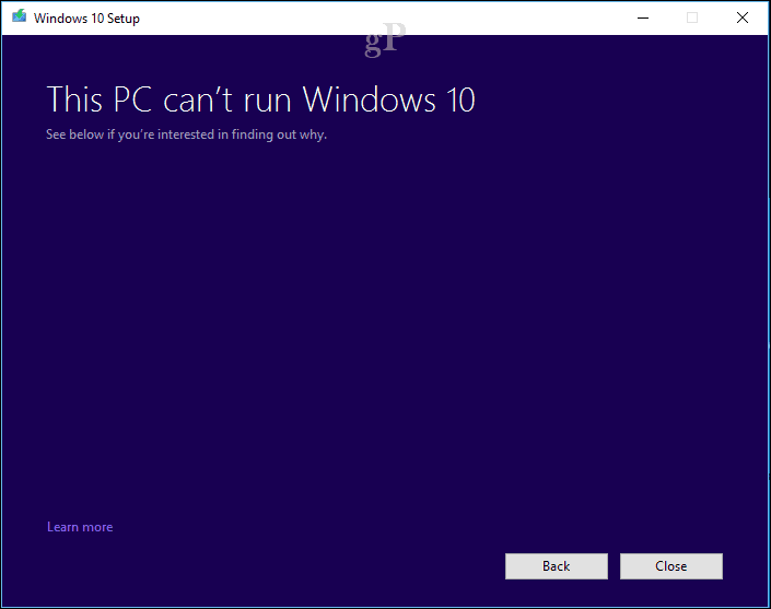 Настройка Windows 10 - ПК не может запустить Windows 10