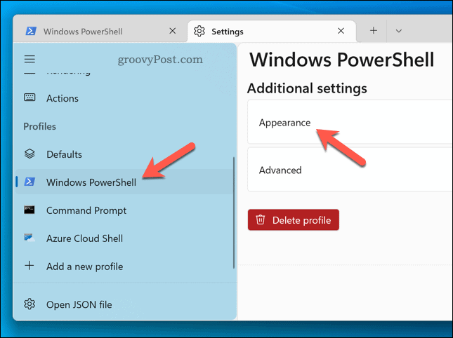 Изменение настроек внешнего вида Windows Terminal