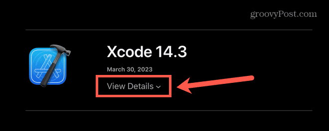 сведения о просмотре xcode