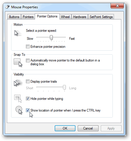 Как легко найти указатель мыши в Windows