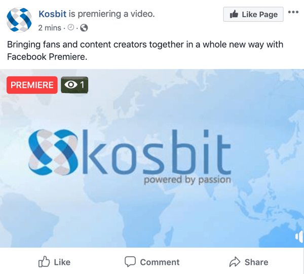 Facebook Премьера пример от kosbit, премьера видео