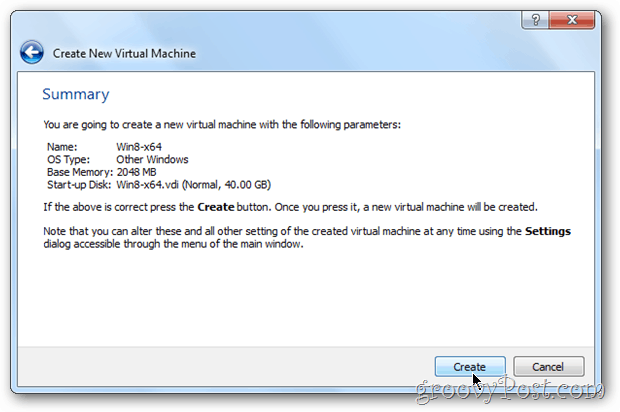Сводка VirtualBox Vm Windows 8