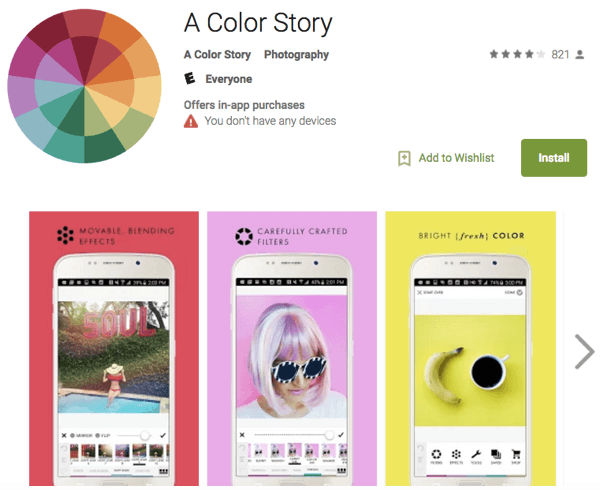приложение для цветной истории