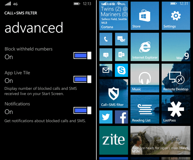 Блокировать звонки Windows Phone 8.1