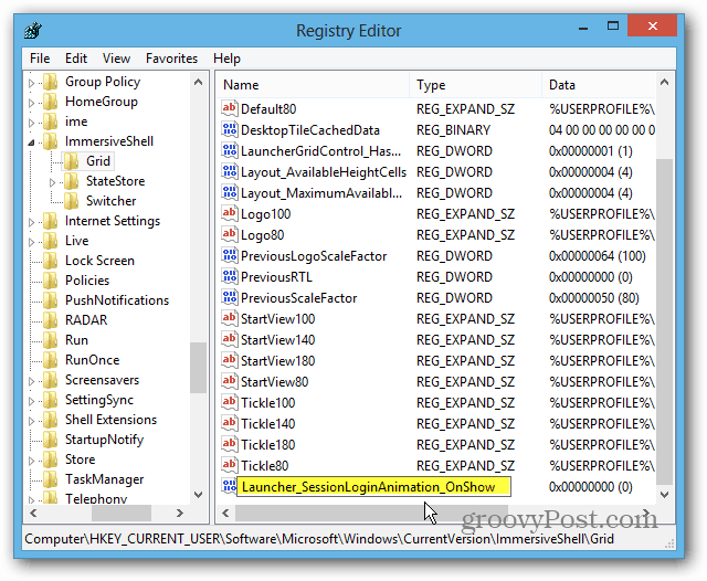 Значение DWORD реестра Windows 8