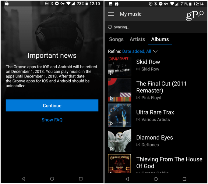 Groove Music приложение для Android