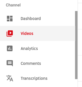 Как использовать серию видео для развития вашего канала YouTube, пункт меню для выбора определенного видео YouTube для просмотра аналитических данных