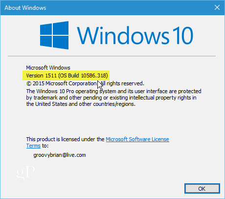 Windows 10 Версия 1511 Сборка 10586-318