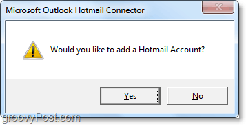 добавить учетную запись hotmail в Outlook с помощью средства подключения
