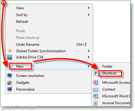 Скриншот Windows 7 - как не сделать ярлык