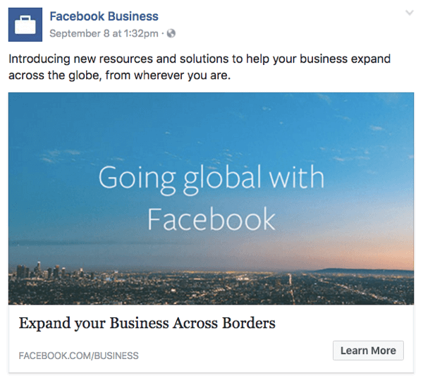 facebook для глобального бизнеса
