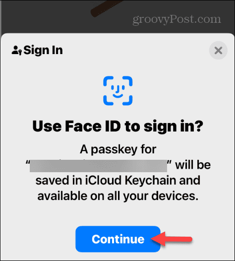 продолжать использовать вход с помощью Face ID с помощью паролей