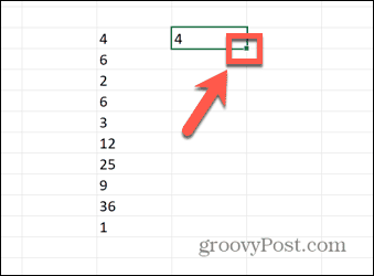 ручка перетаскивания excel