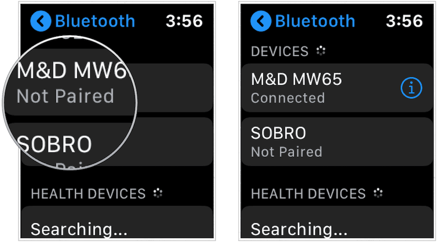 Bluetooth-соединение Apple Watch