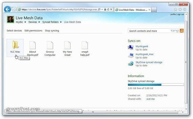 Windows Live Mesh 2011 для Mac: начало работы