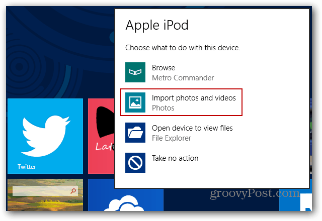 Импорт фотографий и видео в Surface RT с iPhone или iPad