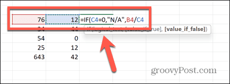 формула деления excel с выбранными ячейками