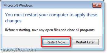 перезагрузите компьютер, чтобы завершить отключение Internet Explorer 8 в Windows 7