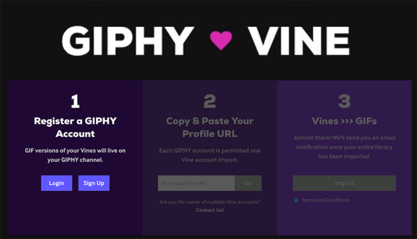 GIPHY представила новый инструмент GIPHY ❤ Vine, который может конвертировать все созданные вами Vine в файлы GIF.