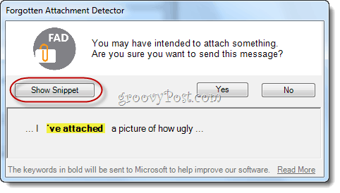 Детектор забытых вложений для Microsoft Outlook