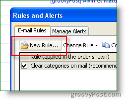 Создать новое правило Outlook и оповещение