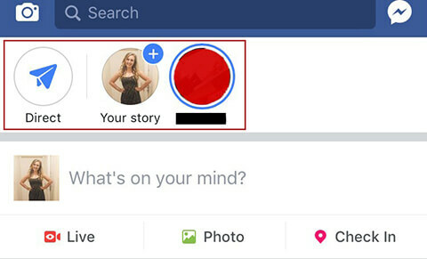 Доступ к историям Facebook и папке «Входящие».