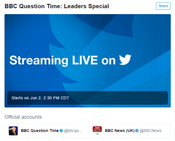 Twitter и BBC объявляют о первом партнерстве в области прямой трансляции.