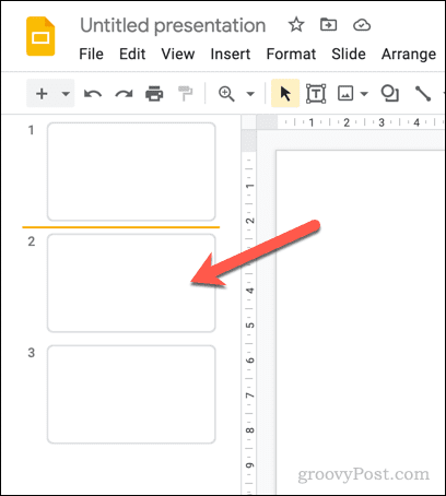 Выбор слайда в Google Slides