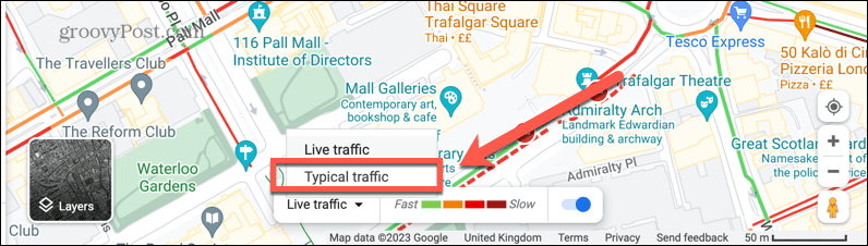 гугл карты типичный трафик